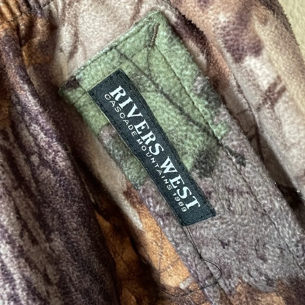 Rivers West Camo Hunting Pants Men’s L Pioneer Fleece Pant Widow Maker Camo 2138